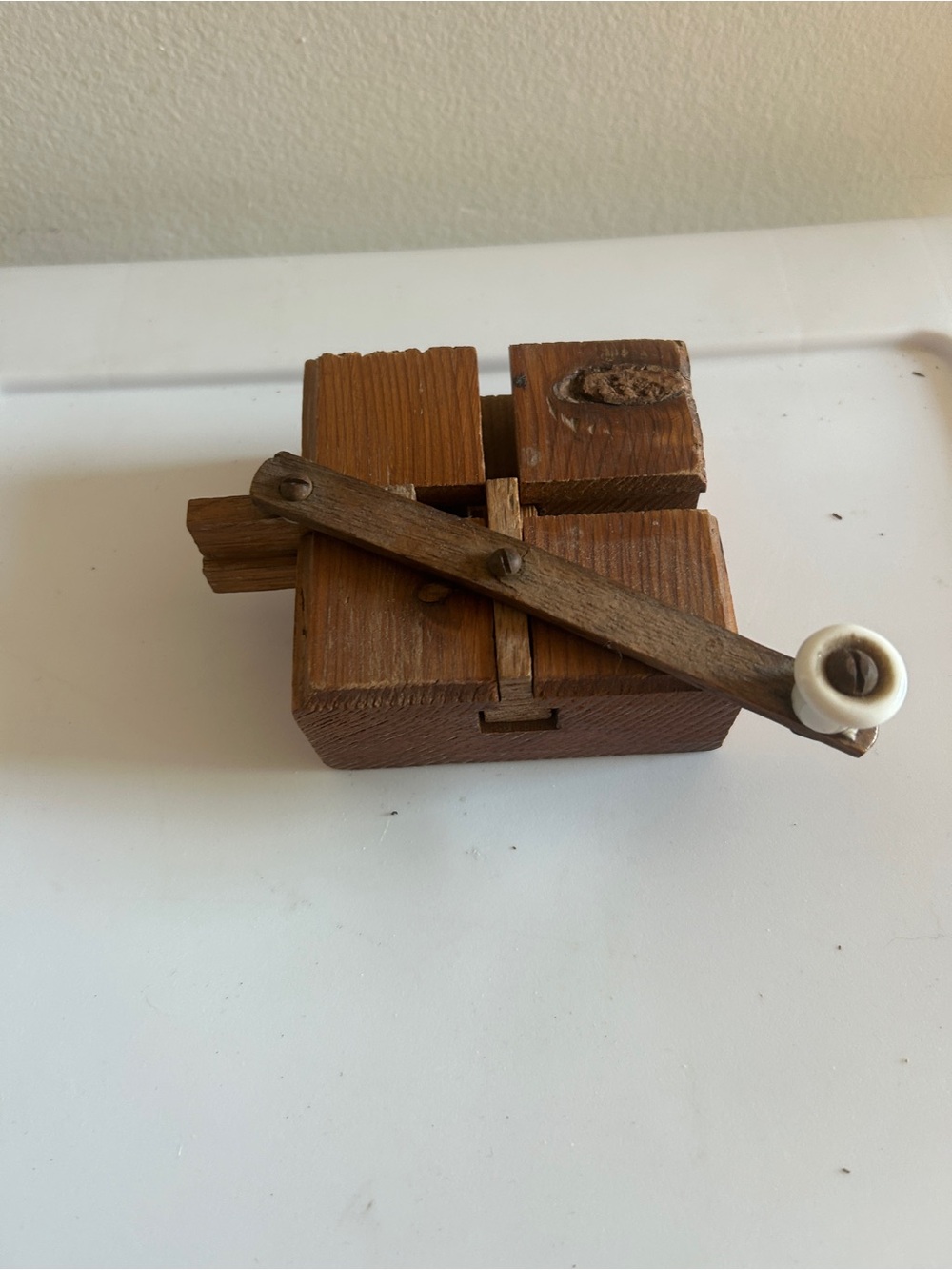 Vintage Wooden “Do Nothing” Fidget Box